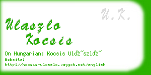 ulaszlo kocsis business card